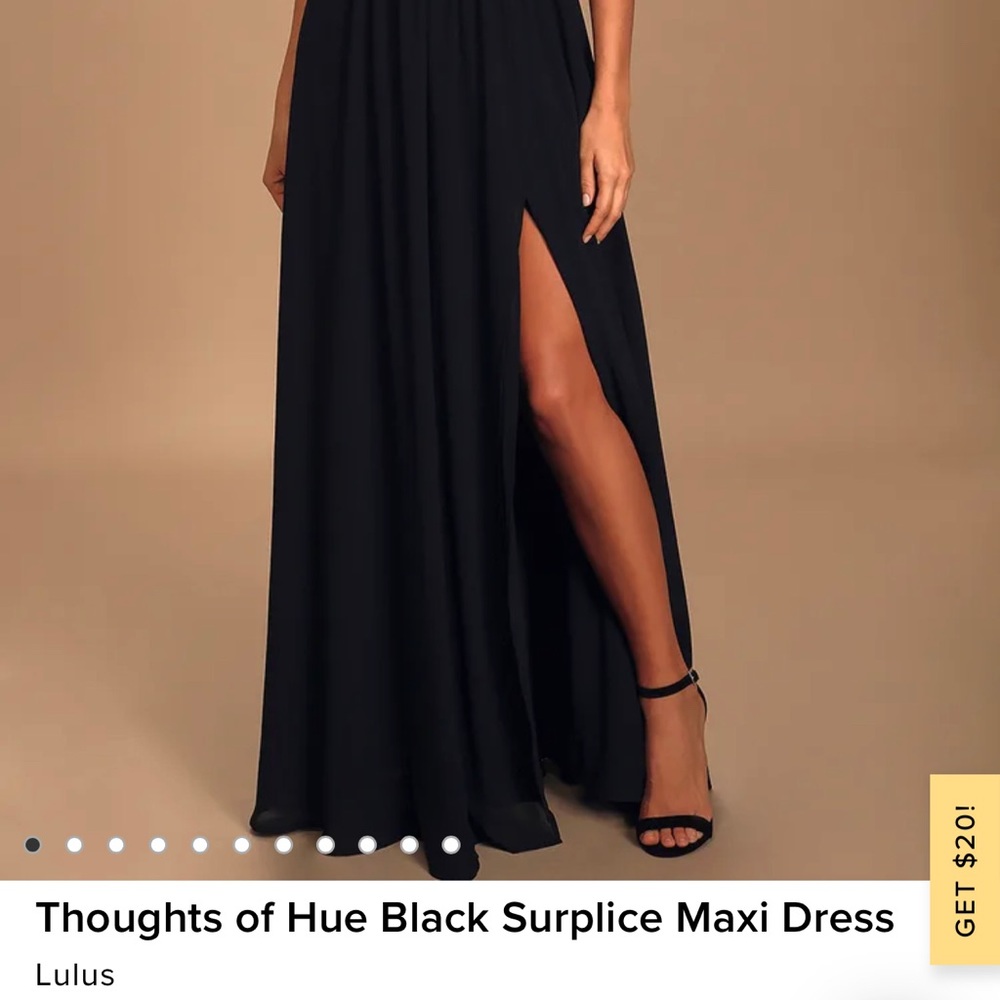 Lulu’s thoughts of hue black bridesmaid dress.
